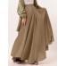 Casual Solid Color High Waist Pleated Irregular Hem Holiday Swing Maxi Skirts