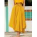 Solid Color High Waist Belted Side Zipper Irregular Hem Casual Skirts